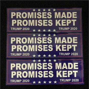 10 szt. w 2020 Reelekcję Donalda Trumpa Na Prezydenta Obietnice Obietnice, Powściągliwy Zderzak Nadwozia Samochodu Naklejka Moda Stylizacja Dekoracji