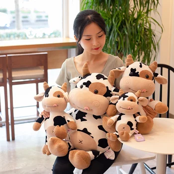 1 30-65CM Słodkie Zabawki Bydła Kawaii Modelowanie Piersi Krowy Pluszowe Lalki Faszerowana Miękka Poduszka dla Dzieci, Dzieci, Prezenty Na Urodziny