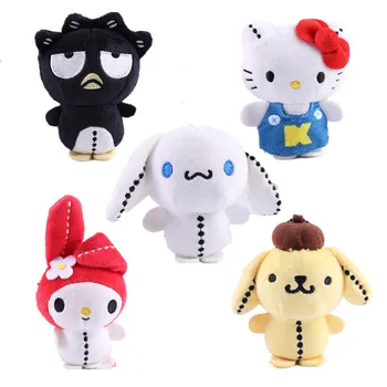 10 CM Kawaii Sanrio Series Kitty Cat Pom Pom Purin Melody Bad Badtz-Maru Pluszowe Zabawki Zawieszka Brelok Dziewczyny Prezent Świąteczny