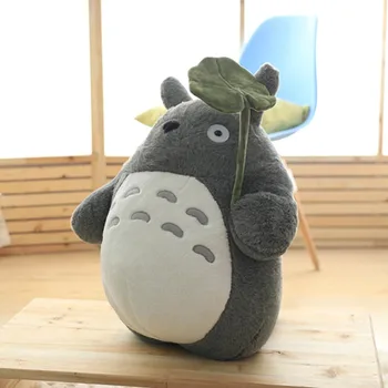 Totoro Pluszowe Zabawki Ładny Pluszowy Kot Japońskie Anime Figurka Lalka Miś Totoro Z Liściem Lotosu Zabawki Dla Dzieci Urodziny, Prezent Na Boże Narodzenie