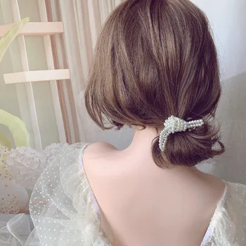 2021 Nowy Wyrafinowany Perłowy Cyrkon Kwiat opaska Do włosów Kobiety Dziewczyny Elastyczne Włosy Guma Akcesoria Krawat Pierścień Włosów Sznur nakrycie Głowy